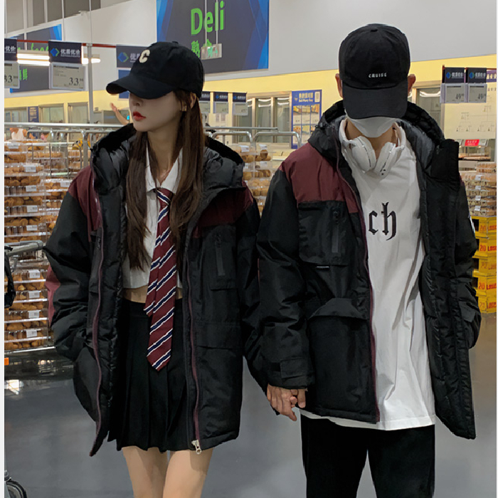 2025新款秋冬季工装羽绒棉服女韩系加厚派克服情侣装棉袄外套女装