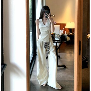 女装 Barb 背心上衣条纹阔腿裤 女春夏无袖 Chill松弛周末老钱风套装