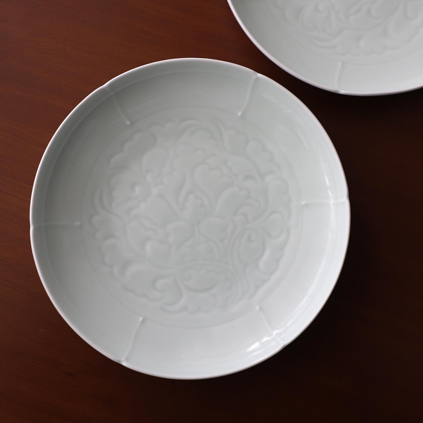 山水一间景德镇陶瓷宋青8寸深汤盘装菜盘子家用餐具