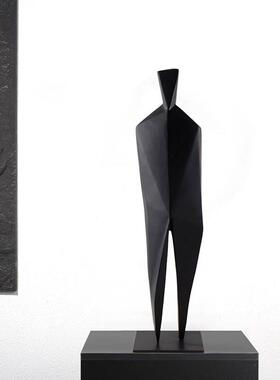 雕塑摆件北欧客厅电视柜落地玄关高级软装饰轻奢不锈钢金属抽象人