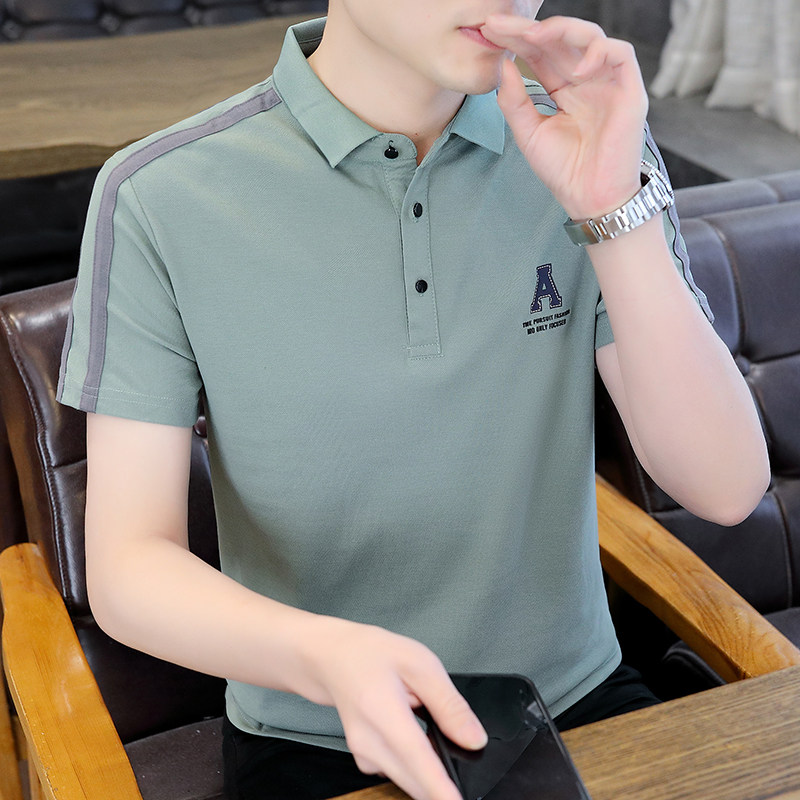 新款男士短袖polo衫t恤男翻领模百搭时尚流行休闲爆款夏装上衣