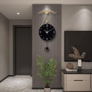家用静音挂墙钟表 轻奢客厅挂钟网红2024新款 个性 创意时尚 简约个性