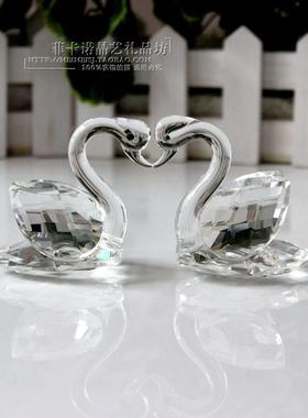 手机店眼镜珠宝水晶天鹅柜台装饰品摆件创意婚庆拍摄道具小摆件
