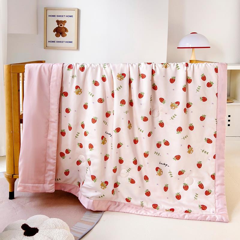 儿童凉感天丝莱赛尔空调被幼儿园冰丝夏凉被宝宝婴儿大豆夏被薄被