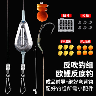 手竿欧鲤钓成品中通内联前导线组海竿滑漂通用反底钓线辫反吹钓组