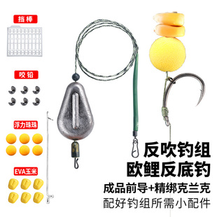 手竿欧鲤钓成品中通内联前导线组海竿滑漂通用反底钓线辫反吹钓组