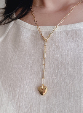 镀金Y型项链女叠带混搭