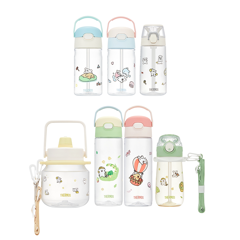 膳魔师儿童水杯夏季运动直饮杯便携吸管杯联名水壶正品