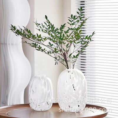 高级感花瓶摆件大小口水培吊钟雪柳马醉木玻璃插花客厅落地装饰