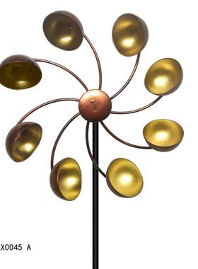 田园铁艺多色花园插件旋转风车园艺庭院别墅装饰户外风车插件