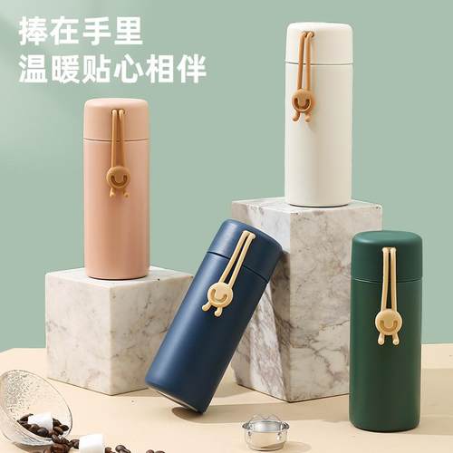 可爱保温杯高颜值水杯304不锈钢刻字清新简约学生水壶便携