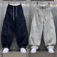 潮牌复古拼接机能工装 裤 男士 2025秋冬加绒美式 宽松直筒弯刀休闲裤