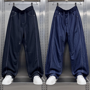 薄款 痞帅凉感长裤 垂感百搭弯刀裤 潮牌宽松休闲裤 子男 男士 2025夏季