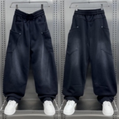 秋冬新款 潮流痞帅多口袋渐变色直筒休闲裤 男士 宽松舒适阔腿运动裤