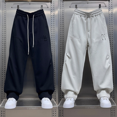 高级感空气棉弯刀裤男款秋冬季