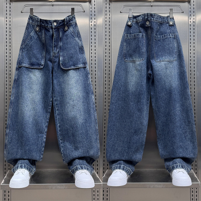 美式复古工装裤男款宽松直筒