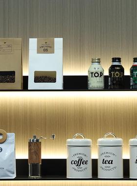 样板间厨房法式意式美式咖啡豆主题摆件摄影道具组合吧台软装饰品