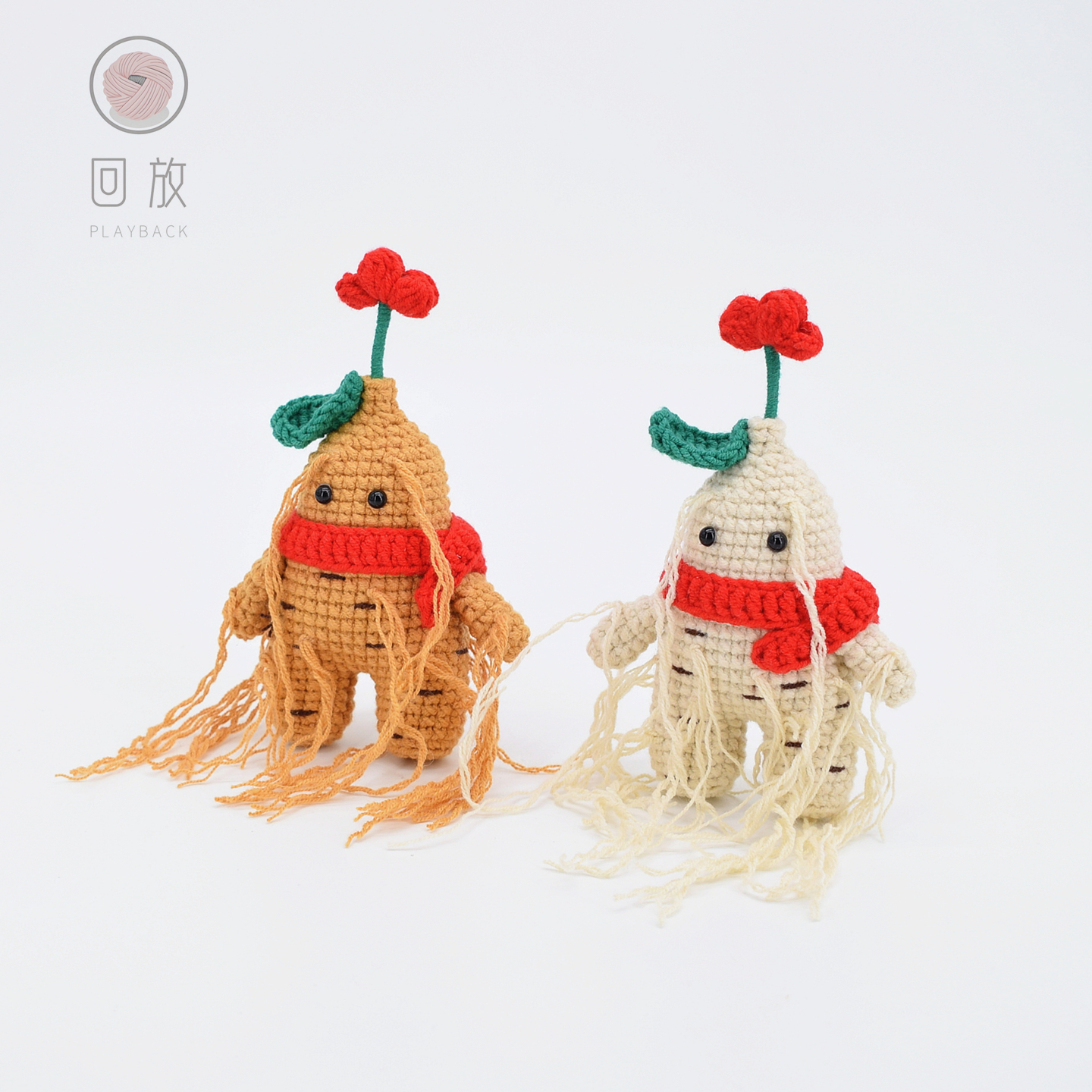 钩针毛线编织人参娃娃挂件材料包