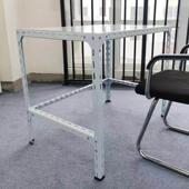 极简货架茶台电脑桌架组装 框架角钢架简易单层角钢铁架自由组合