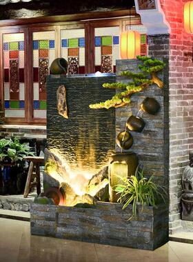 户外庭院大型假山水景摆件客厅办公室水幕墙流水屏风落地喷泉装饰