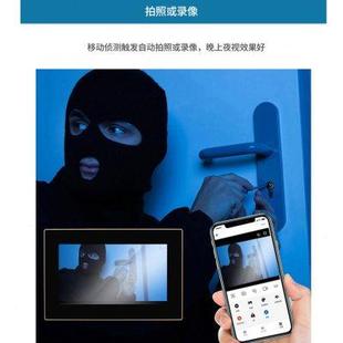 手机远程视频家用别墅 高清有线可视对讲门铃触摸屏 侦测录像夜视