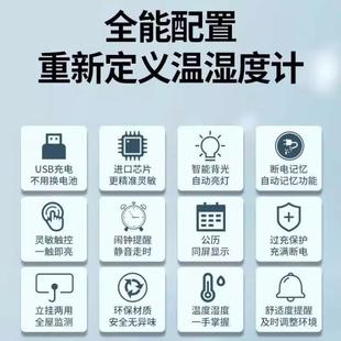 温度计室内家用精准高精度电子壁挂婴儿房气温计数显干温湿度计表