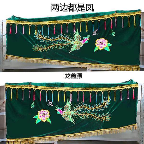 高档棺罩棺材衣墨绿色金丝绒刺绣女款全凤寿材外罩布殡葬白事用品