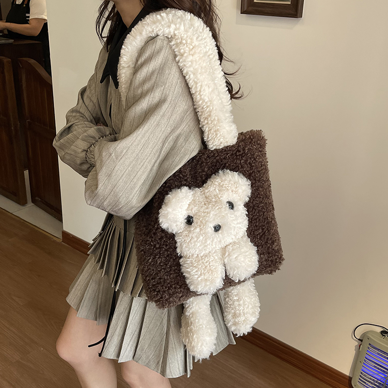 无注册商标可爱卡通小熊毛绒包