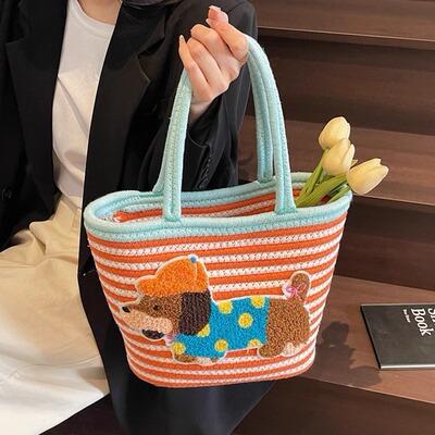 腊肠狗菜篮子手提包可爱小狗