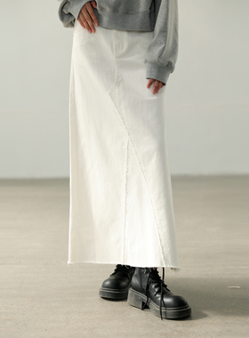 AIRIQI奥莱女装高腰半身裙时尚牛仔显瘦百搭长款半身裙AI41NQ562