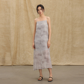 气质显瘦连衣裙AX42LQ142 水墨晕染吊带裙新中式 特价 秒杀