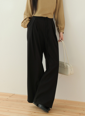 AIRIQI奥莱女装高腰休闲裤都市通勤极简高级感抽绳长裤AF41CK175