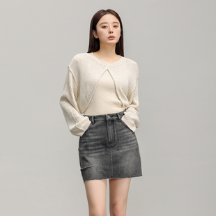 【特价秒杀】针织开衫时尚百搭前后两穿显瘦毛衫AX42MS257