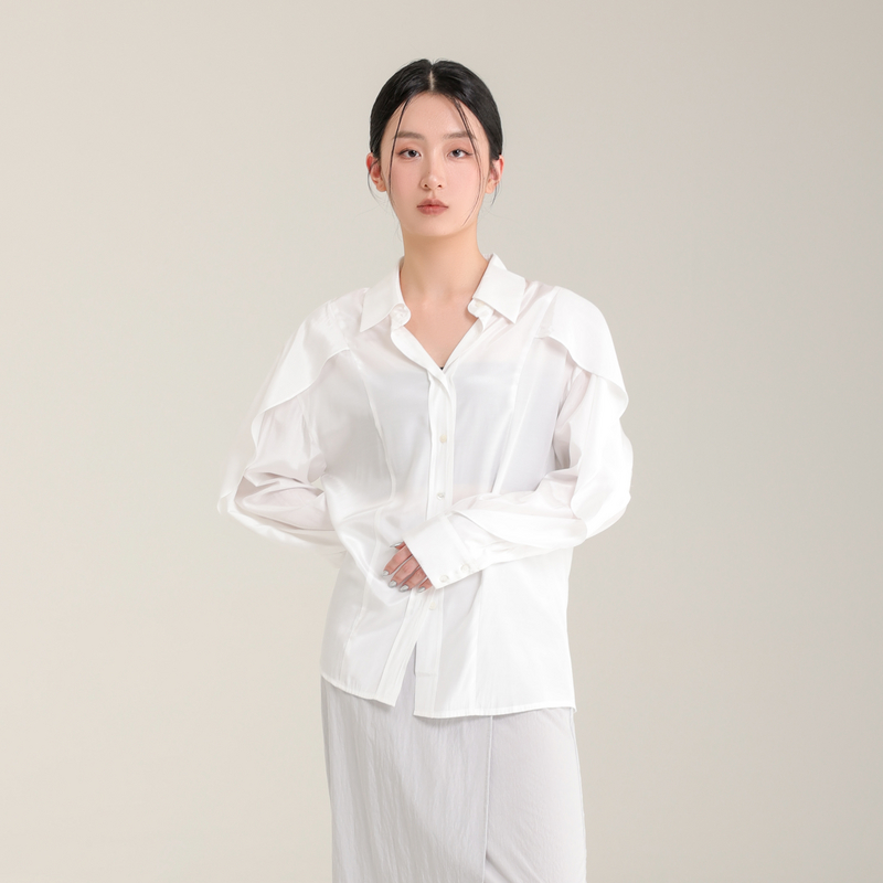 AIRIQI奥莱女装衬衫外套时尚简约设计感显瘦宽松上衣BZ32CS336