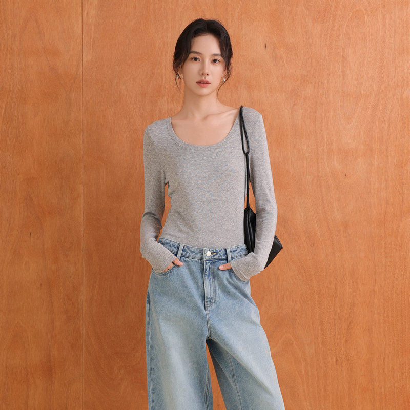 AIRIQI奥莱女装圆领基础打底衫针织显瘦薄款羊毛内搭AN53DS9953
