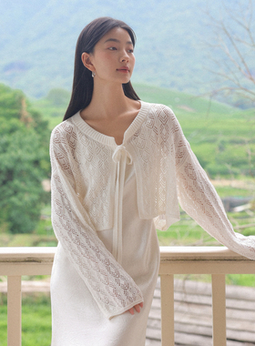 【特价秒杀】镂空针织衫都市极简显瘦百搭短款开衫AH42KS553