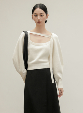 AIRIQI奥莱女装开衫套装百着新中式百搭显瘦针织衫套装BZ41TZ001