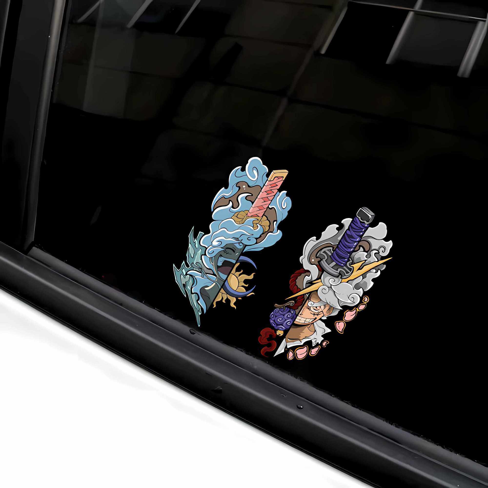 动漫车贴海贼王路飞五档卡通动漫创意汽车身玻璃装饰电脑机箱贴纸
