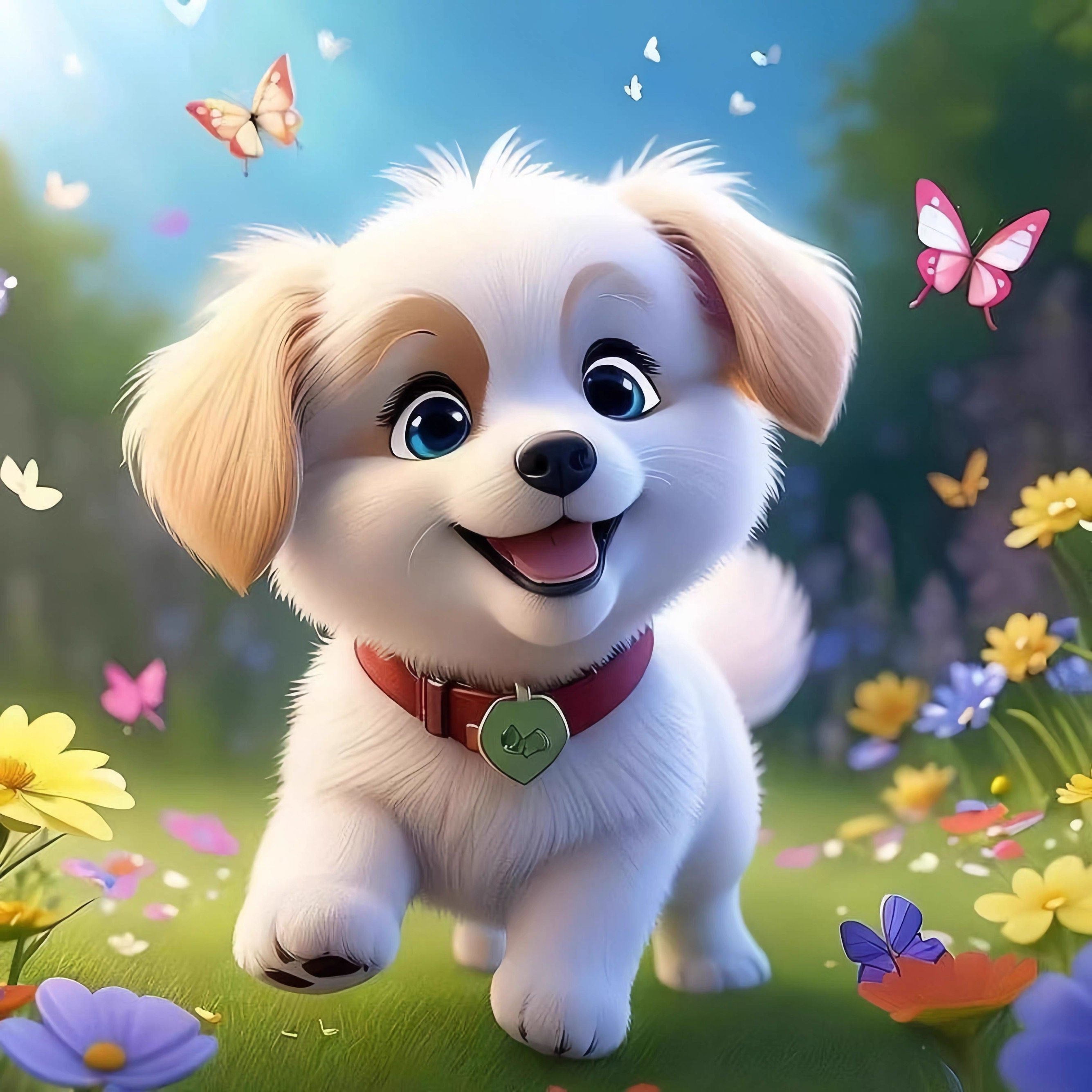 可爱小狗狗贴纸儿童房卧室卫生间室内墙面装饰遮丑瑕萌宠贴画