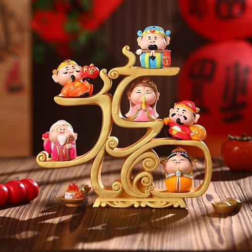 五路财神爷摆件创意办公室家用装饰品玄关电视柜开业乔迁送人礼品