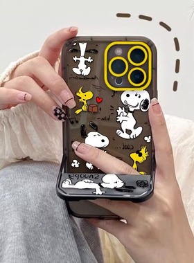 卡通史努比适用三星s22ultra手机壳note20/s10+隐形支架s21fe/a12硅胶a22网红a30/a34新款a50s男女a54防摔a73