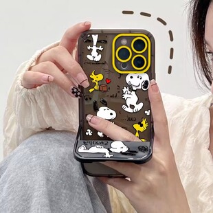 卡通史努比适用三星s22ultra手机壳note20/s10+隐形支架s21fe/a12硅胶a22网红a30/a34新款a50s男女a54防摔a73