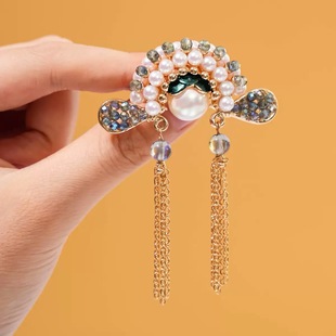 配饰爆款轻奢压襟高级感徽章奢华【国风流苏刀马旦胸针】XZ-0100