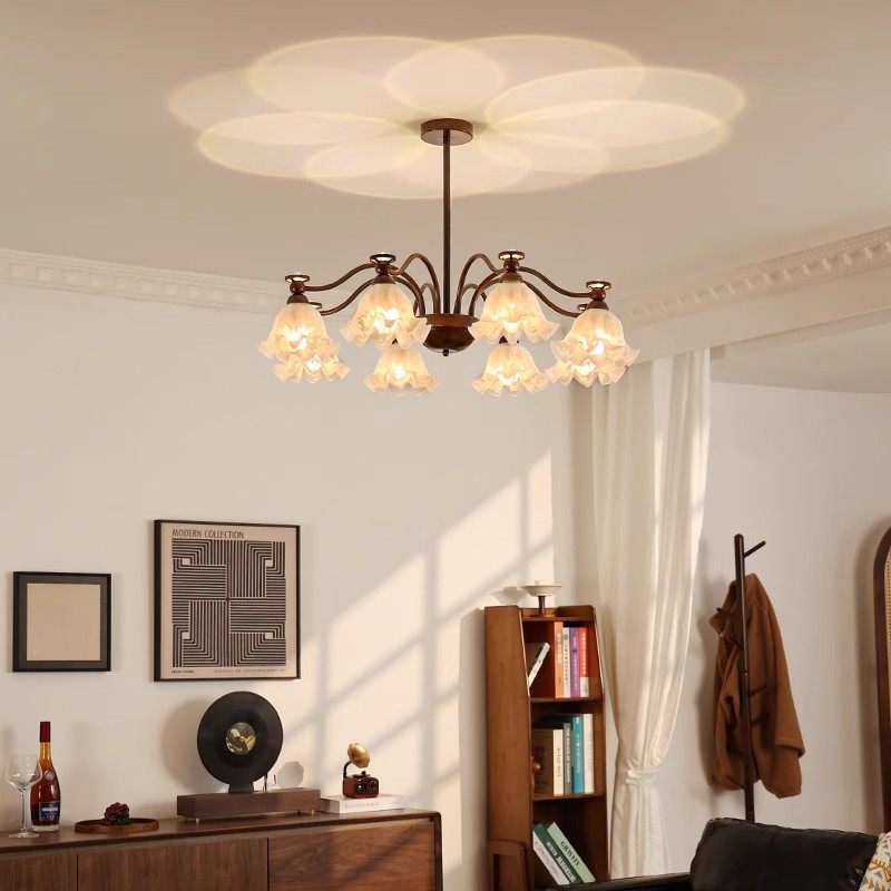 美式复古吊灯大厅主灯法式新款客厅灯创意轻奢中古铃兰卧室餐厅灯,家装灯饰光源,客厅吊灯,淘宝优惠券,粉丝福利购,淘宝优惠卷