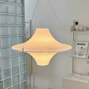 中古奶油风餐厅吊灯包豪斯书房间护眼灯韩式餐桌吧台飞碟灯氛围灯