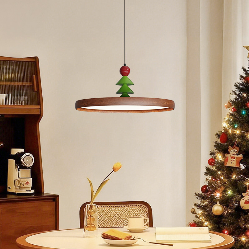 圣诞树个性创意餐厅吊灯实木圆形餐桌灯创意个性节日氛围感灯具,家装灯饰光源,餐厅吊灯,淘宝优惠券,粉丝福利购,淘宝优惠卷