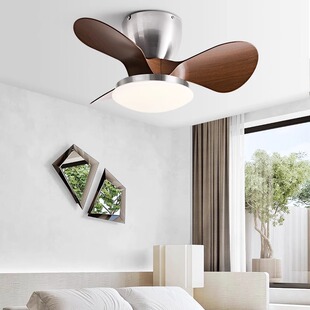 风扇灯2024新款卧室餐厅吊扇灯胡桃木色新中式吸顶电扇灯大气吊扇