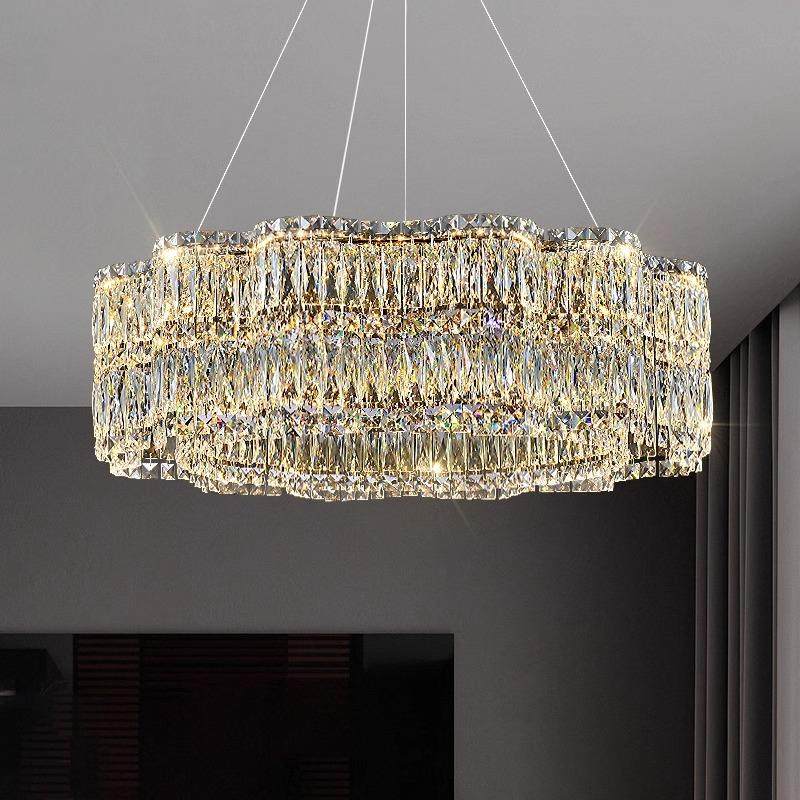 水晶灯客厅灯简约现代大气2024意式轻奢餐厅灯卧室灯具法式大吊灯,家装灯饰光源,客厅吊灯,淘宝优惠券,粉丝福利购,淘宝优惠卷