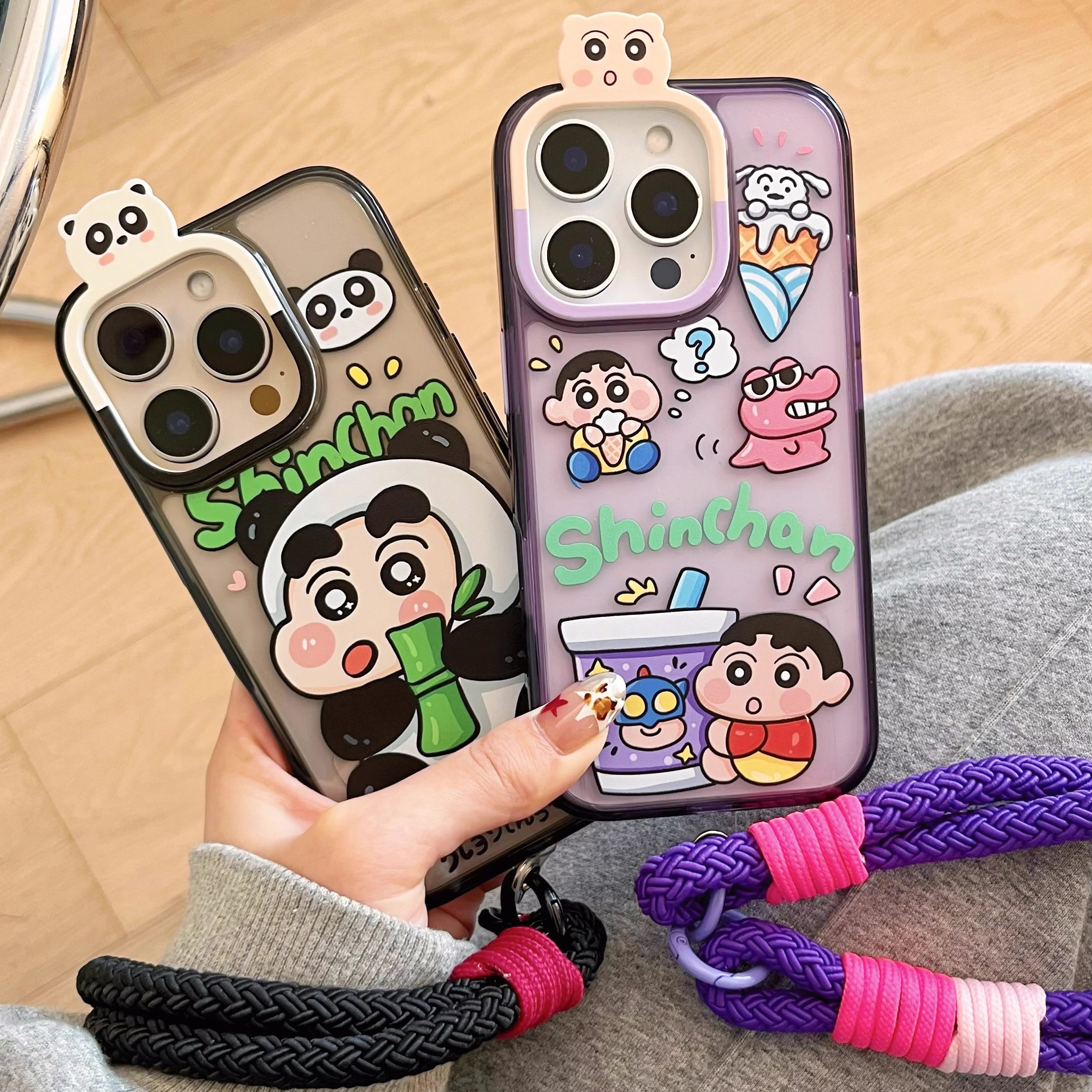 卡通蜡笔小新16promax氧气狗手机壳15promax适用苹果15pro防摔iphone14pro立体镜头16全包15不会撞的14女款13
