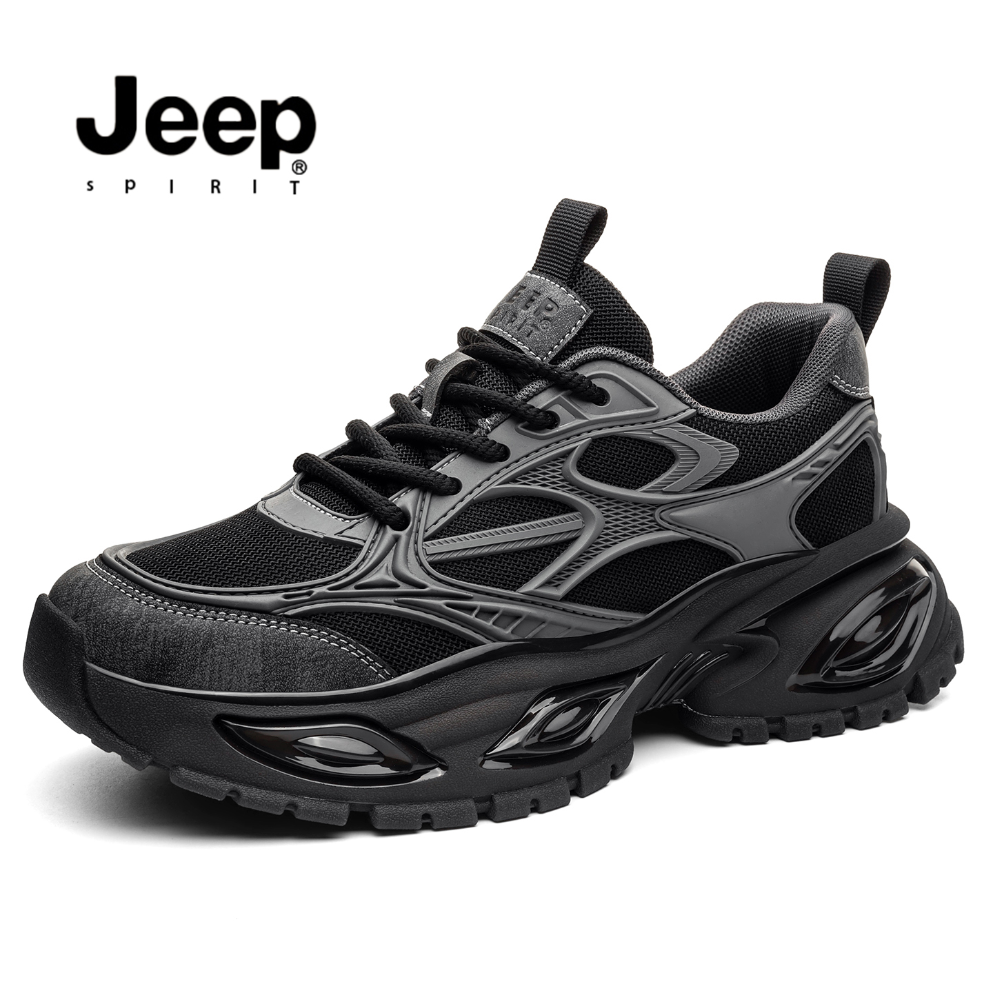 JEEP男鞋耐磨老爹鞋秋冬季休闲鞋